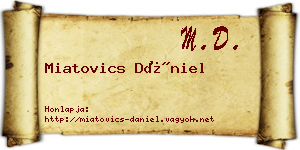 Miatovics Dániel névjegykártya